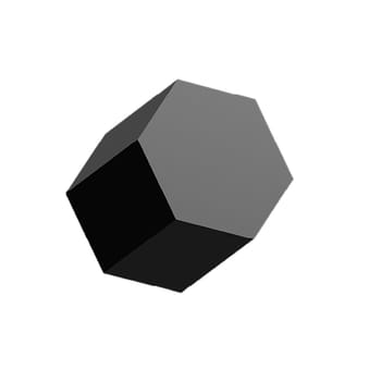 3D black hexagon geometrical shape illustration