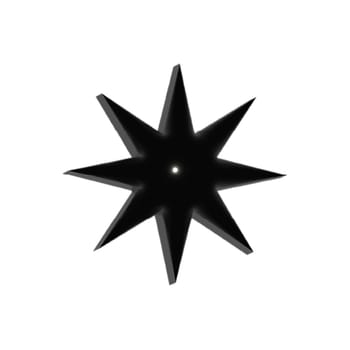 3D black geometrical star abstract shape