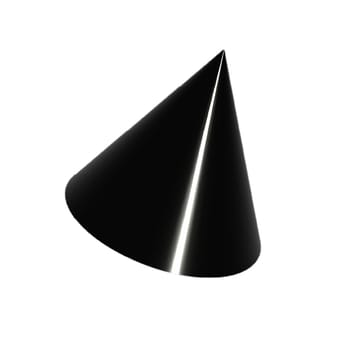 3D black cone geometrical shape illustration