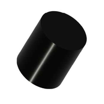 3D black cylinder geometrical abstract shape illustration