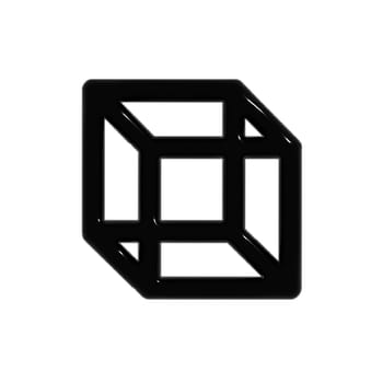 3D black square geometrical shape illustration