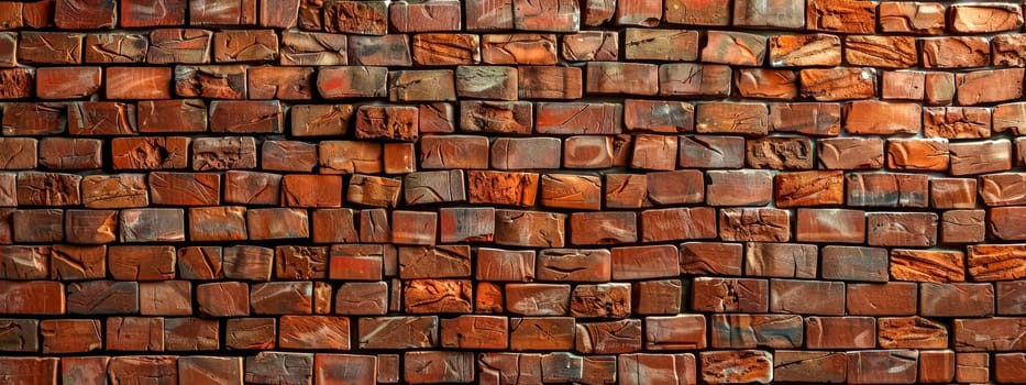 High-resolution image capturing the details of a weathered red brick wall
