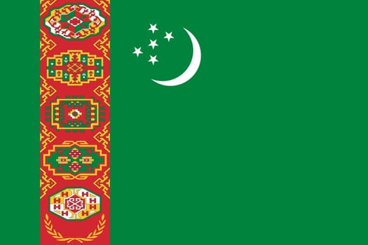 A Turkmenistan flag background illustration green moon stars