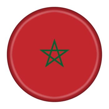 A Morocco flag button 3d illustration with clipping path