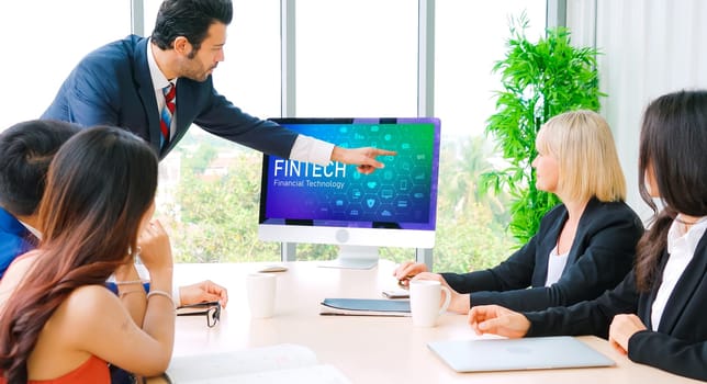 Fintech financial technology software for modish business to analyze marketing strategy