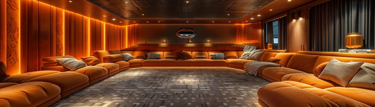 Luxurious home theater with plush seating and state-of-the-art sound systemup32K HD