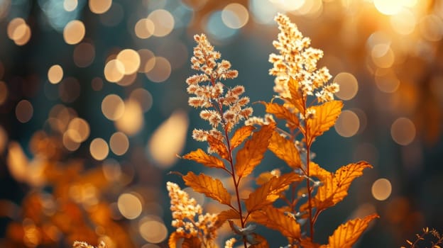 A close up of a plant with some leaves and sun