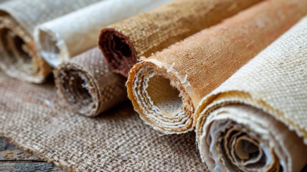 A close up of a bunch of different types and colors of fabric