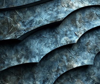 A close up of a blue wall with some writing on it