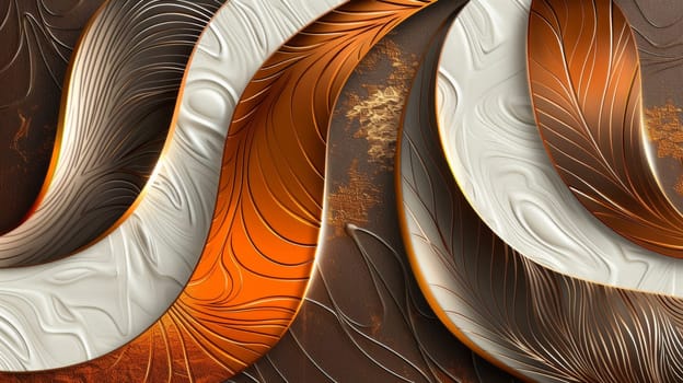 A close up of a decorative design with swirls and waves