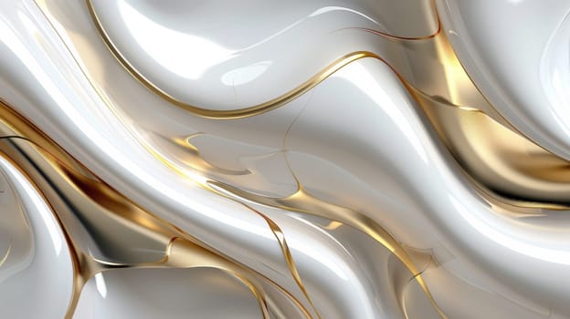 A close up of a gold and white patterned fabric