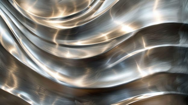 A close up of a shiny fabric with some wavy lines