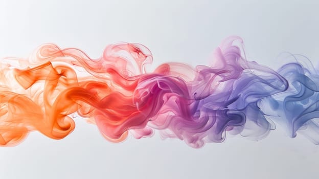 A close up of a colorful cloud that is made from smoke