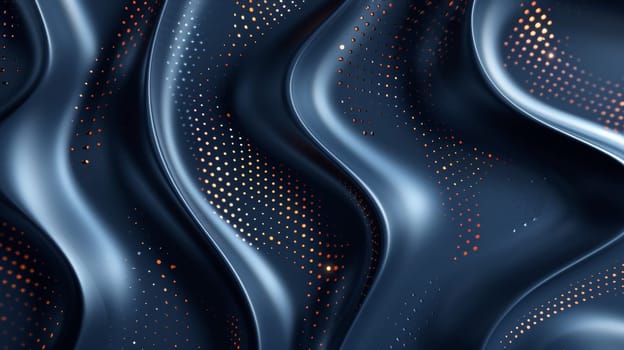 A close up of a blue and orange patterned fabric