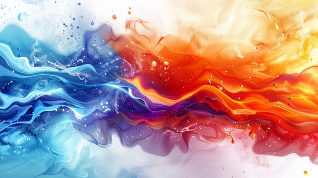 A colorful liquid is flowing in a pattern on the surface