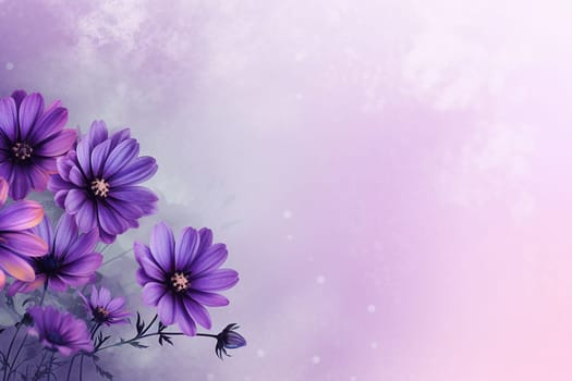 Purple flowers with a soft pastel background