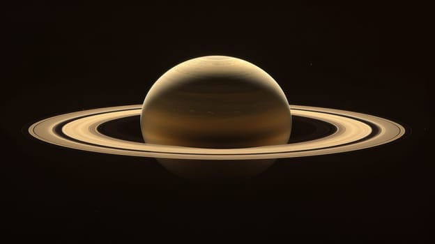 Saturn is seen in this image with a ring around it