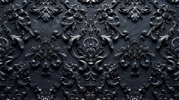 A black background with ornate designs on it