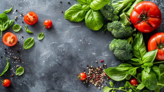 A variety of fresh vegetables are arranged on a table