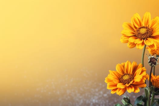 Bright yellow flowers against a soft golden background.