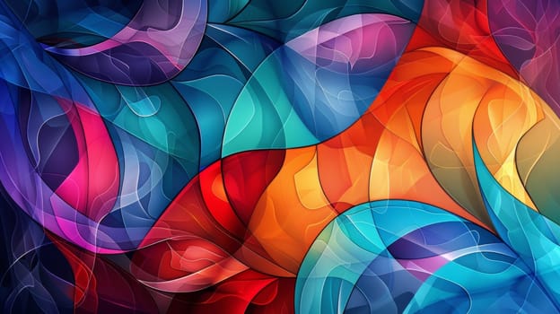 A colorful abstract painting with a lot of different colors