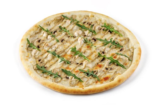 Mushroom Pizza, mozzarella, mushrooms isolated on white background 1