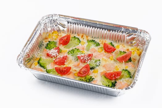 broccoli and salmon gratin with cheese 1