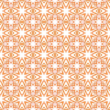 Textile ready fancy print, swimwear fabric, wallpaper, wrapping. Orange magnetic boho chic summer design. Watercolor medallion seamless border. Medallion seamless pattern.