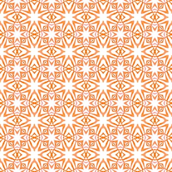 Textile ready fancy print, swimwear fabric, wallpaper, wrapping. Orange magnetic boho chic summer design. Watercolor medallion seamless border. Medallion seamless pattern.