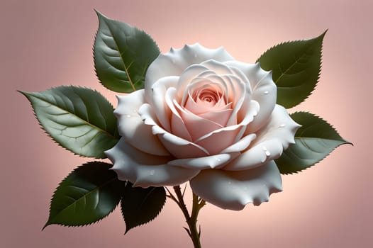white rose on a pink background . AI generated image.