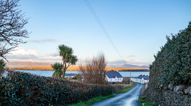 The road to Portnoo harbour, County Donegal - Ireland.