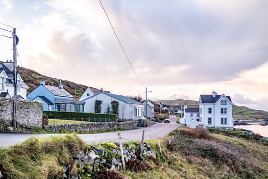 PORTNOO, COUNTY DONEGAL / IRELAND - DECEMBER 24 2019 : Portnoo and Narin seen from the viewpoint.