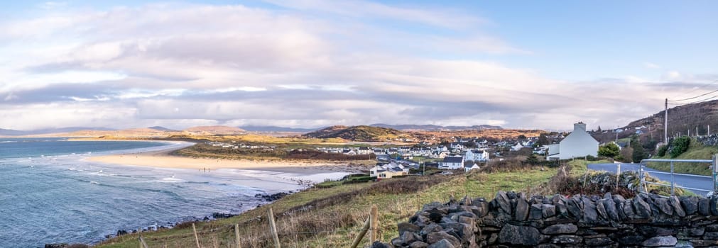 PORTNOO, COUNTY DONEGAL / IRELAND - DECEMBER 24 2019 : Portnoo and Narin seen from the viewpoint.