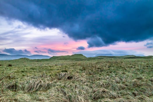 The landscape of the Sheskinmore Nature Reserve between Ardara and Portnoo in Donegal - Ireland.