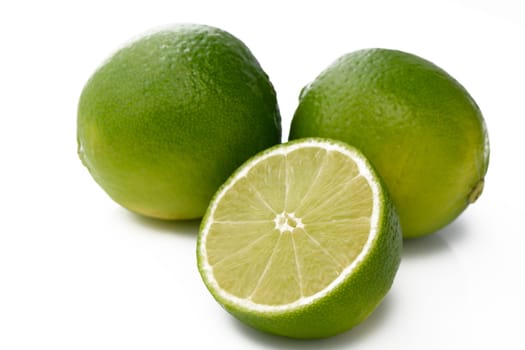 Lime slices isolated on white background 1