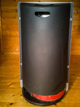 Mobile gas heater with bottle for camping.