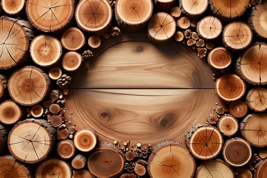 abstract background from pieces of old wood. AI generated image.