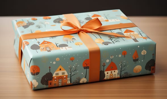 Gift box on a blurred background. Selective soft focus.
