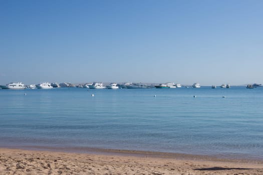 Beach Relaxation at the Red Sea. Fairy-tale Moments of a Sunny Day. The concept of tourism and sea travel.