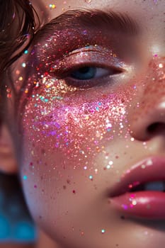 cosmetics glitter and makeup shadows. beauty Selective focus.
