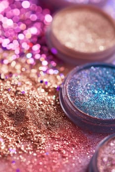 cosmetics glitter and makeup shadows. beauty Selective focus.