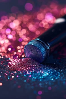 cosmetics glitter and makeup shadows. beauty Selective focus.