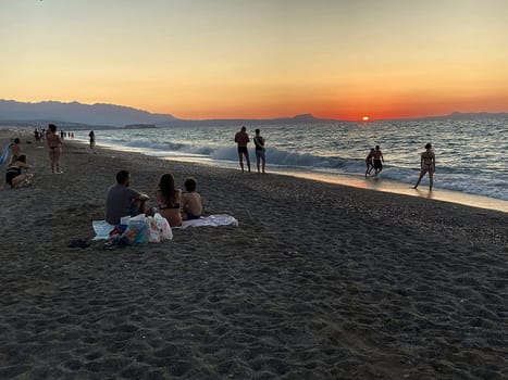 Creta, Greece. Creta sea beach is well known for its clear water beaches and excellent relaxing and is fast becoming a popular destination for international tourists. High quality photo