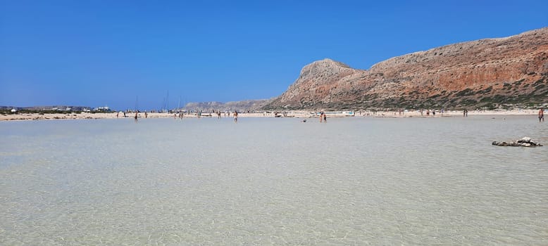 Crete, Greece - August-0 02- 2013: Balos lagoon, between the island and the coast of Crete. High quality photo