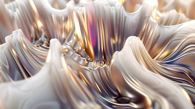 Macro photography of a shiny metal surface with an electric blue swirl in the middle, resembling an eyelash. The intricate pattern on the transparent material makes it a unique fashion accessory