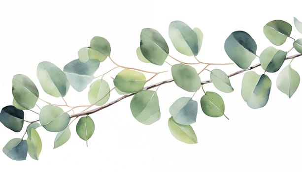 Watercolor Eucalyptus. High quality photo