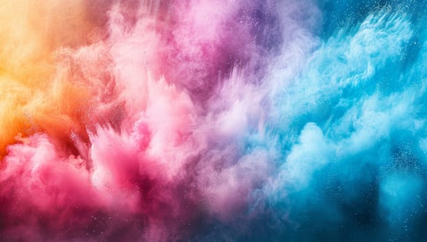 Colorful powder explosion isolated on white background. Colorful cloud.