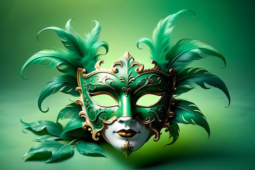 Carnival mask on abstract background . AI generated image.