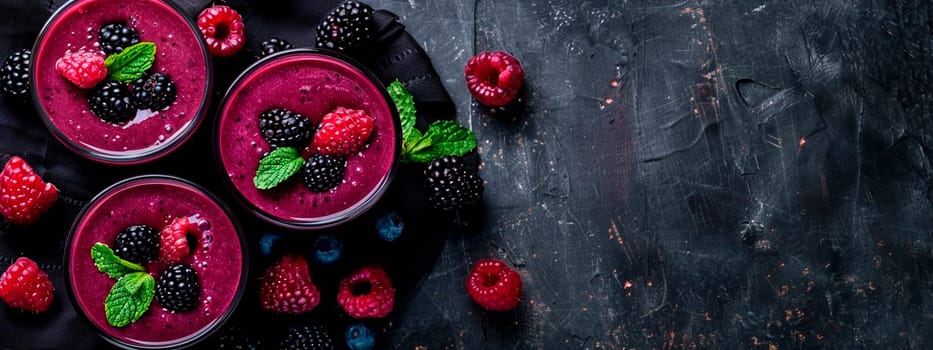 smoothie with berries in a glass. Selective focus. drink.