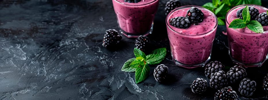 smoothie with berries in a glass. Selective focus. drink.